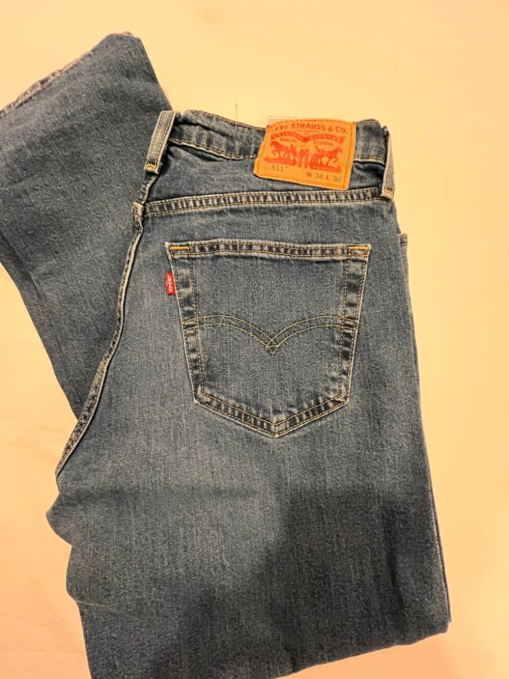 Levis 511 Slim Fit Jeans Mens 34x30 Medium Stonewash Blue Stretch 04511-5402